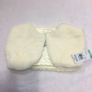 Spencer Faux Fur Bolero Shrug Kids 0-3M Cream NEW Ivory Formal Capelet
